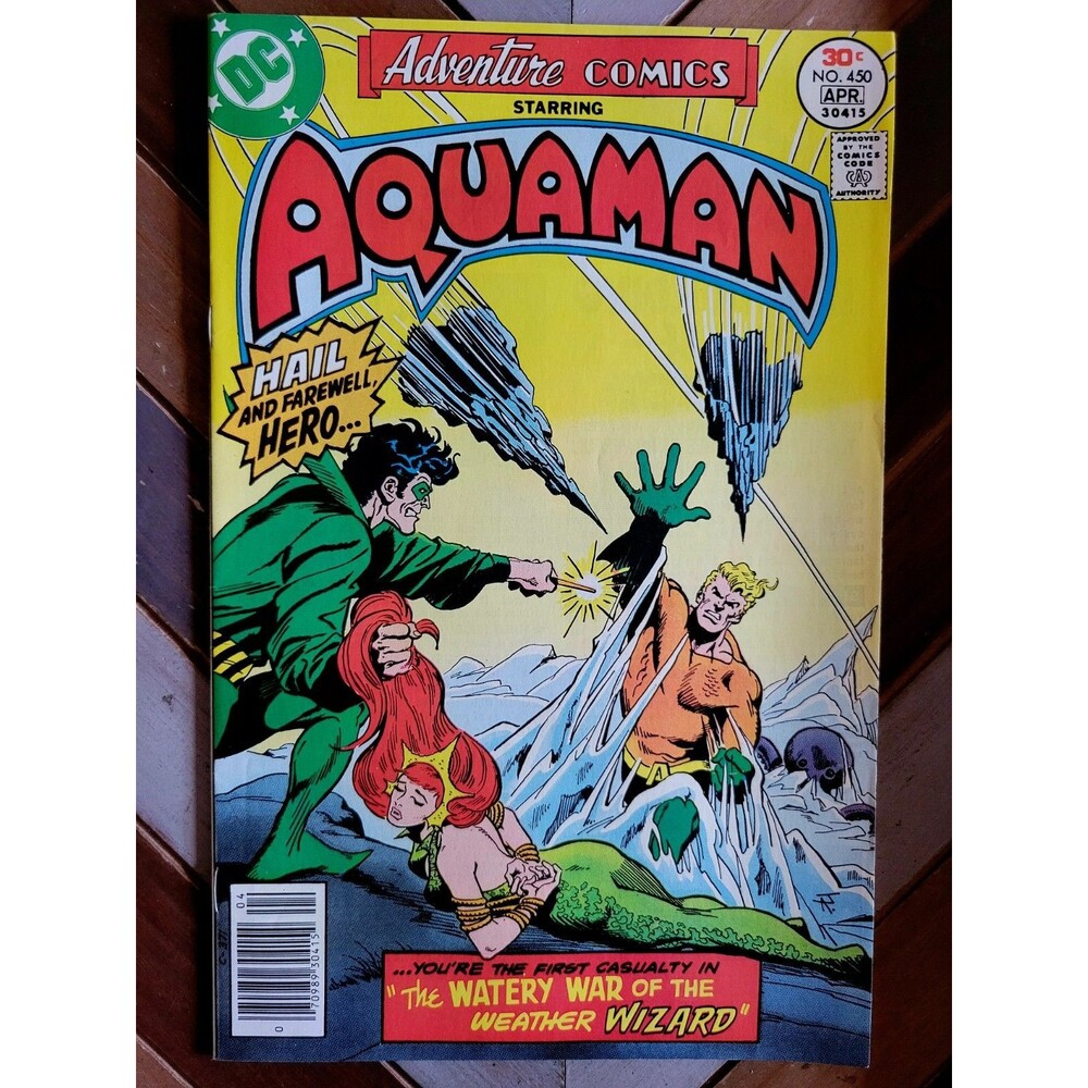 Adventure Comics #450 1976 Newsstand! Aparo Cover! Aquaman, Weather Wizard! 7.0